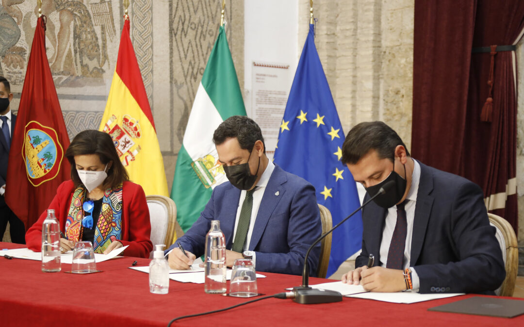 Defensa, Córdoba y la Junta de Andalucía firman el protocolo y convenio de la base logística del Ejército de Tierra